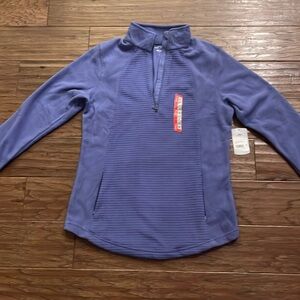 BCG Women’s Lifestyle Micro Fleece 1/2 Zip Pullover Blue Top Size M